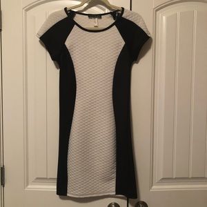 Black and white fitted dress